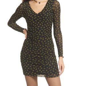 Brand new Floral mesh ruched dress